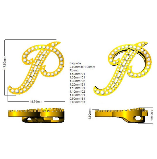 SP5504-P — Pendant - 9k Yellow Gold detail