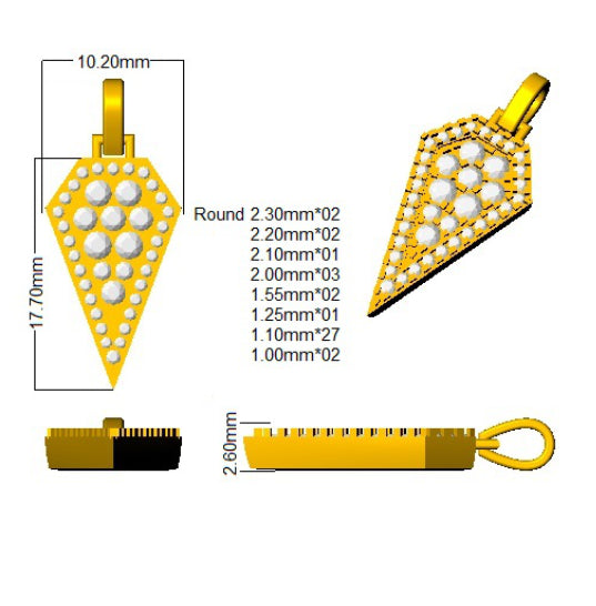 SP5538 — Pendant - 9k Yellow Gold detail