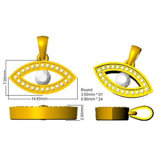 SP5556 — Pendant - 9k Yellow Gold detail