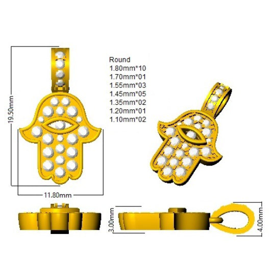 SP5560 — Pendant - 9k Yellow Gold detail