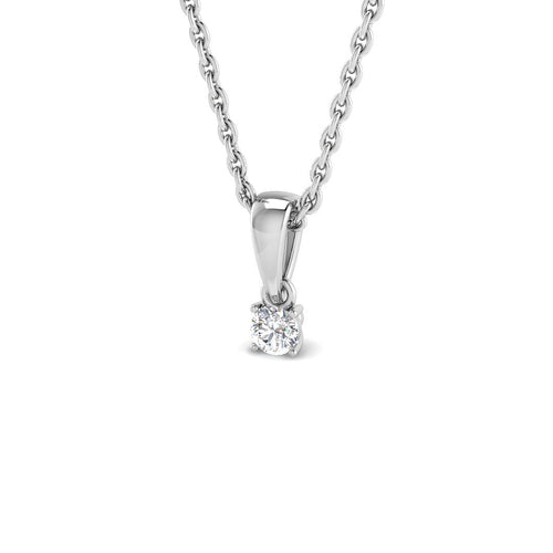 0.04ct Round Lab Diamond Pendant in Platinum - 9k White Gold