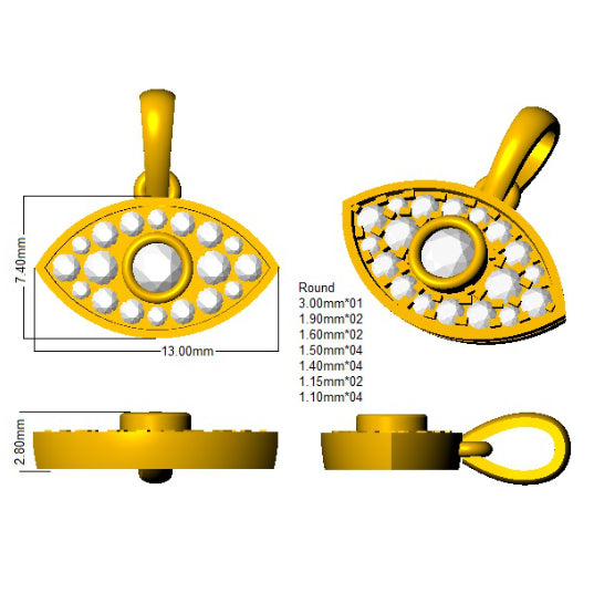 SP5567 — Pendant - 9k Yellow Gold detail