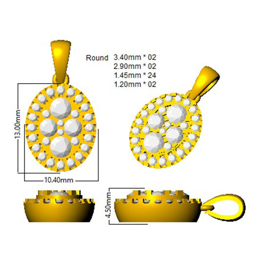 SP5570 — Pendant - 9k Yellow Gold detail