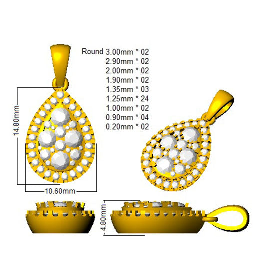 SP5571 — Pendant - 9k Yellow Gold detail