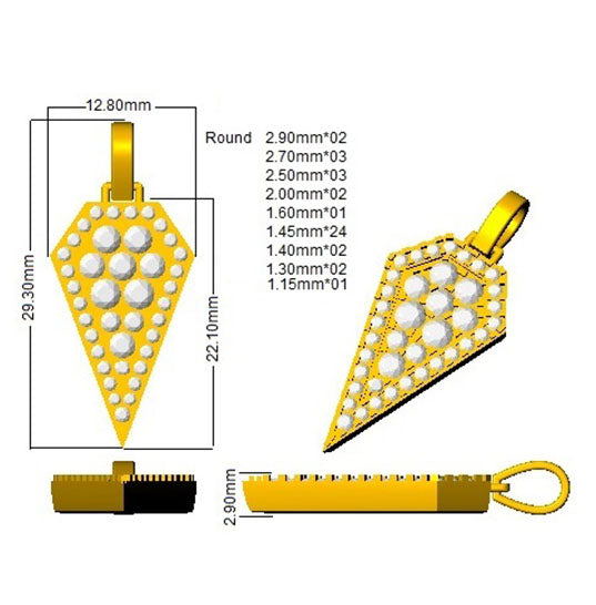 SP5574 — Pendant - 9k Yellow Gold detail