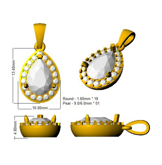 SP5613 — Pendant - 9k Yellow Gold detail
