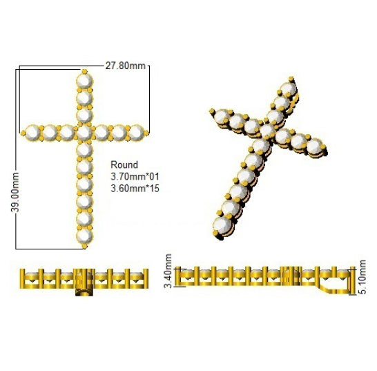 SP5614 — Cross - 9k Yellow Gold detail