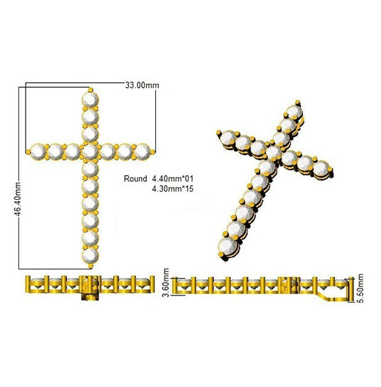 SP5619 — Cross - 9k Yellow Gold detail