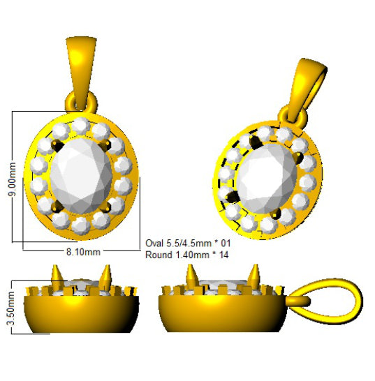 SP5620 — Pendant - 9k Yellow Gold detail