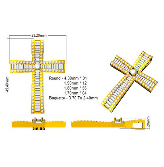 SP5650 — Cross - 9k Yellow Gold detail