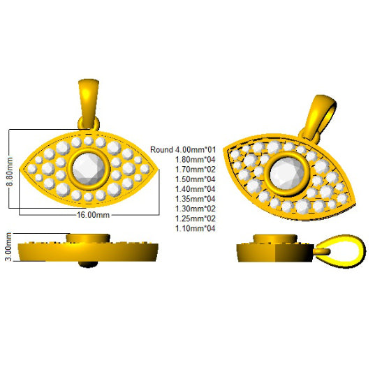 SP5656 — Pendant - 9k Yellow Gold detail