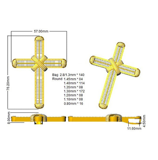SP5662 — Cross - 9k Yellow Gold detail