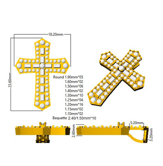 SP5678 — Cross - 9k Yellow Gold detail