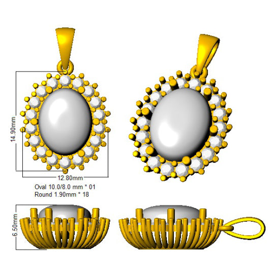 SP5692 — Pendant - 9 KT Yellow Gold detail