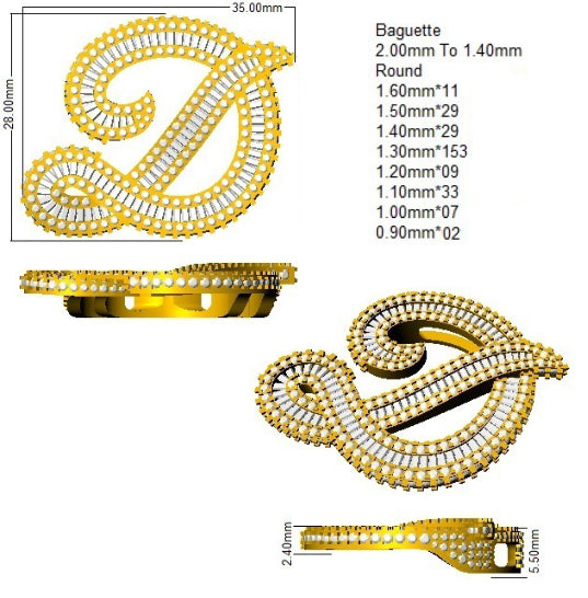 SP5704 — Pendant - 9k Yellow Gold detail
