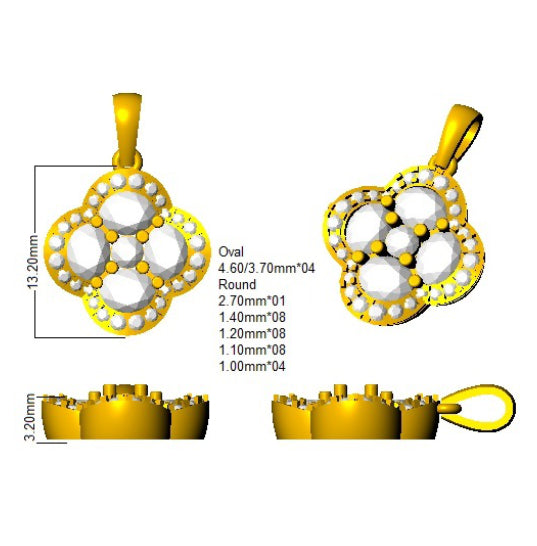 SP5796 — Pendant - 9k Yellow Gold detail
