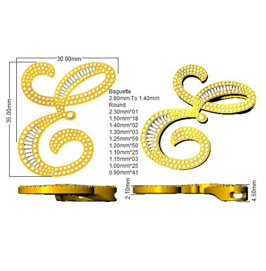 SP5867-E — Pendant - 9k Yellow Gold detail