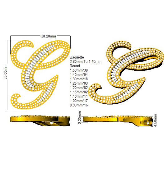 SP5867-G — Pendant - 9k Yellow Gold detail