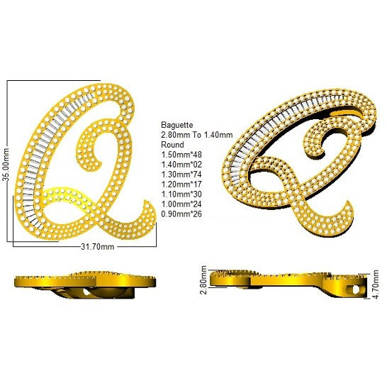 SP5867-Q — Pendant - 9k Yellow Gold detail
