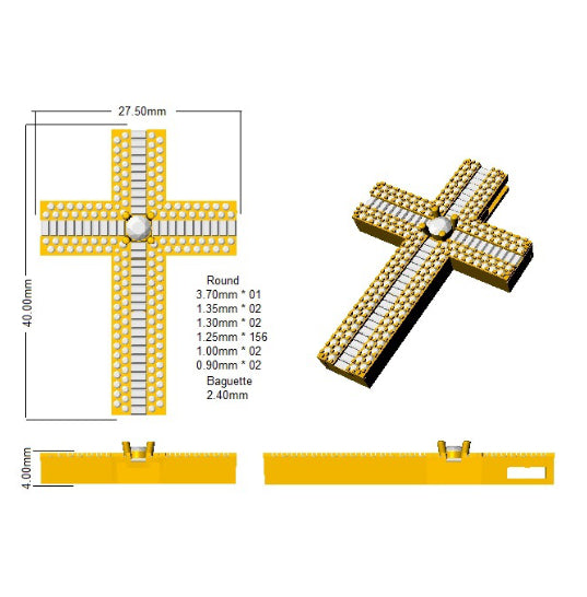 SP5880 — Cross - 9k Yellow Gold detail