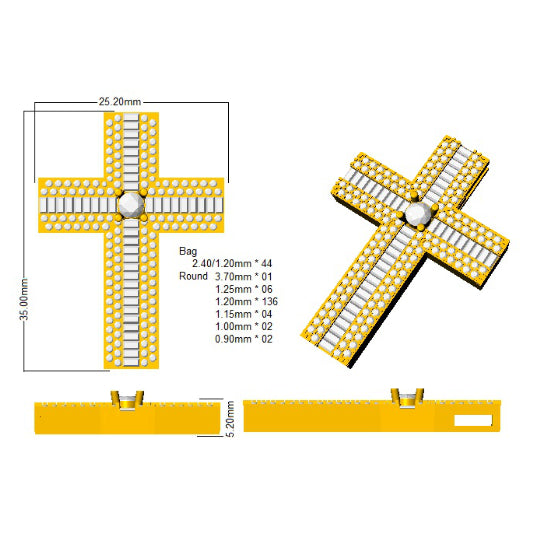 SP5881 — Cross - 9k Yellow Gold detail