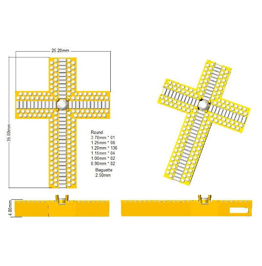 SP5882 — Cross - 9k Yellow Gold detail