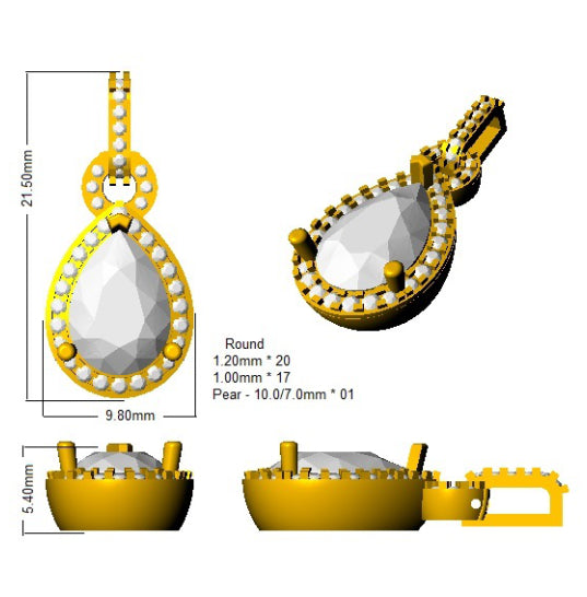 SP5885 — Pendant - 9k Yellow Gold detail