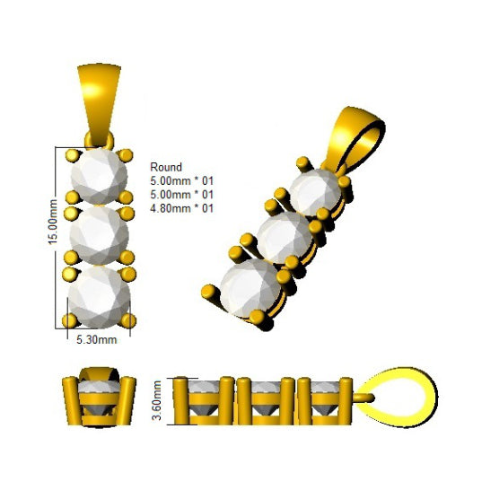 XYP3511 — Pendant - 9k Yellow Gold detail