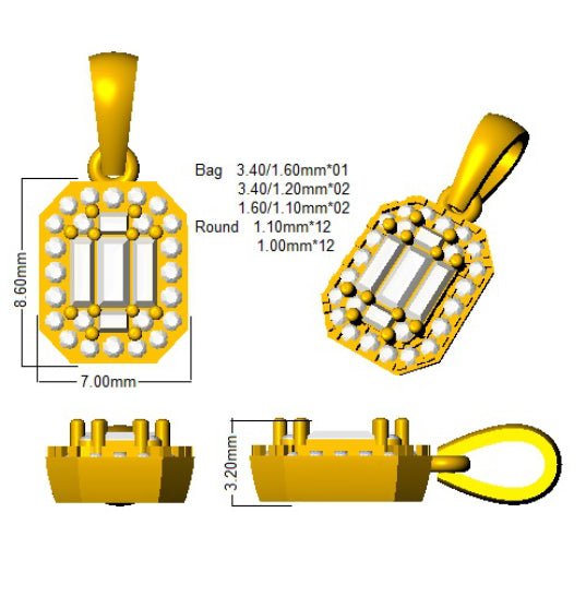 SP5930 — Pendant - 9k Yellow Gold detail