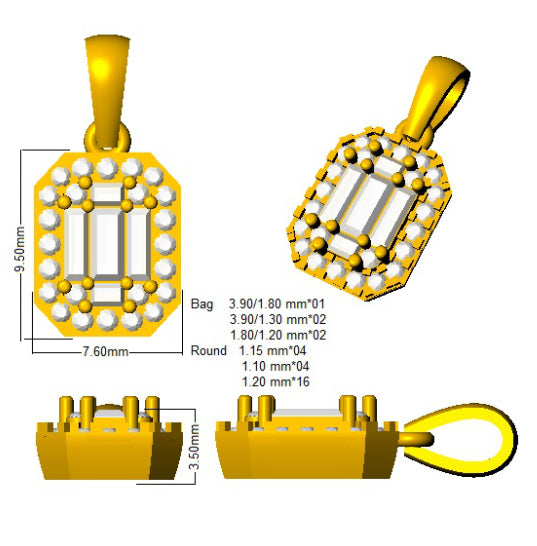 SP5931 — Pendant - 9k Yellow Gold detail