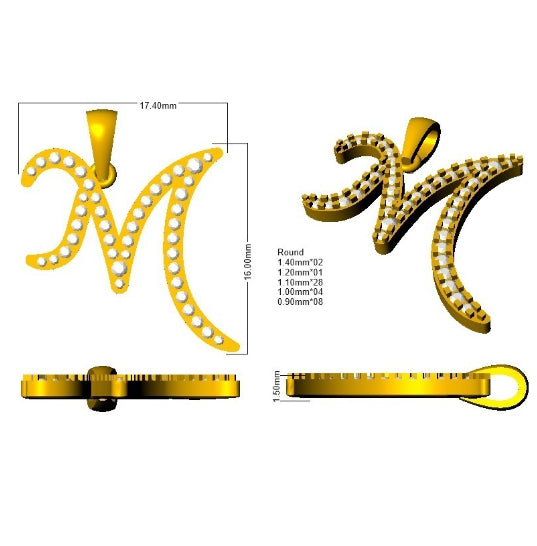 SP5934-M — Pendant - 9k Yellow Gold detail