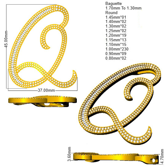 SP5948-Q — Pendant - 9k Yellow Gold detail