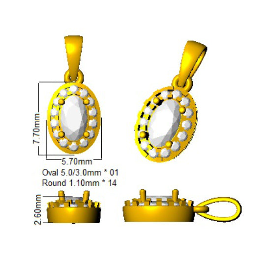 SP5968 — Pendant - 9 KT Yellow Gold detail