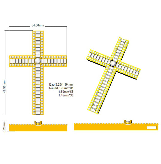 SP5969 — Cross - 9k Yellow Gold detail