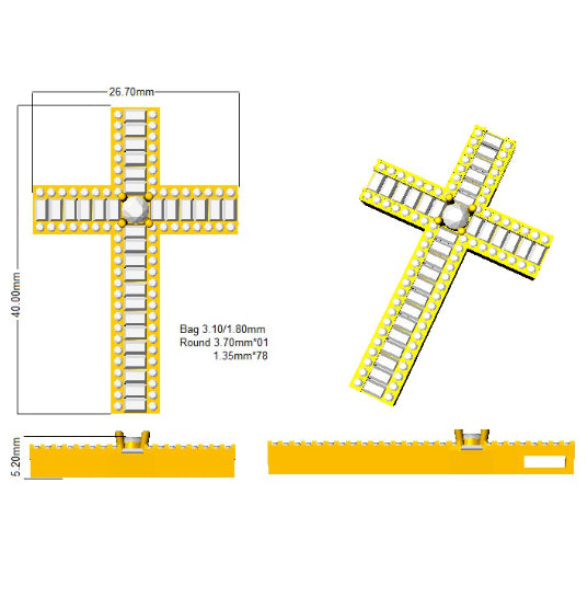 SP5970 — Cross - 9k Yellow Gold detail