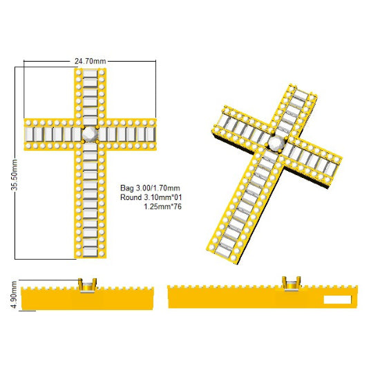SP5971 — Cross - 9k Yellow Gold detail
