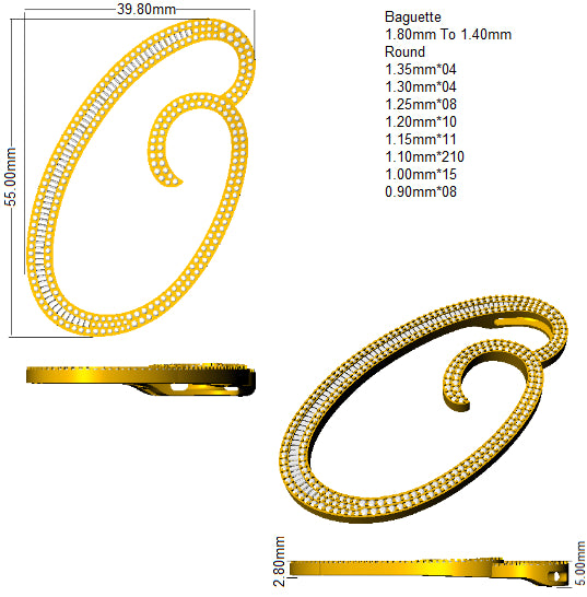 SP5980-O — Pendant - 9k Yellow Gold detail