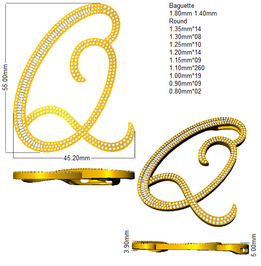 SP5980-Q — Pendant - 9k Yellow Gold detail