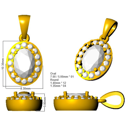 SP5983 — Pendant - 9k Yellow Gold detail