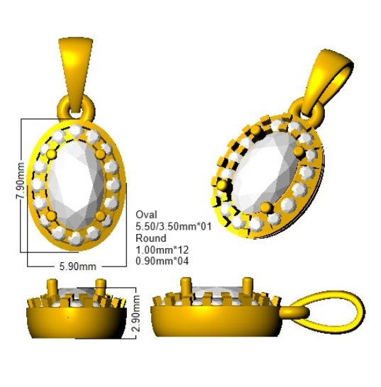 SP5985 — Pendant - 9k Yellow Gold detail