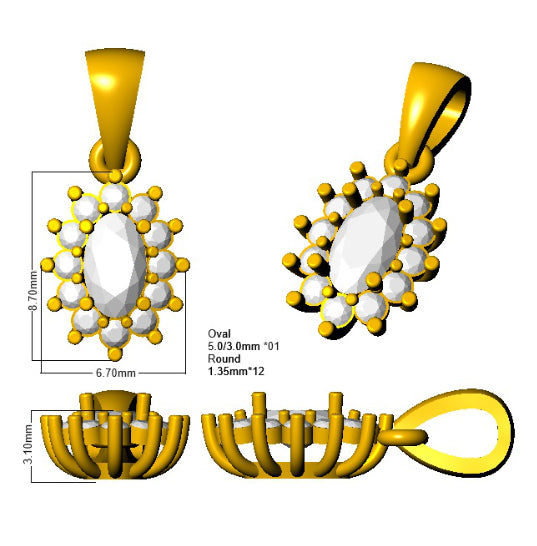 SP5992 — Pendant - 9 KT Yellow Gold detail