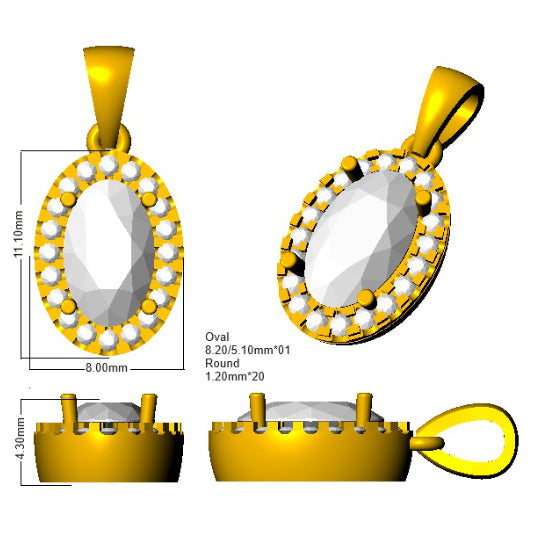 SP5998 — Pendant - 9k Yellow Gold detail