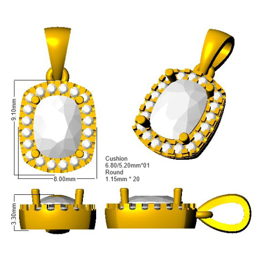 SP6000 — Pendant - 9k Yellow Gold detail