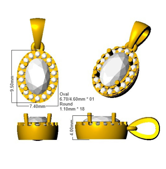 SP6006 — Pendant - 9k Yellow Gold detail