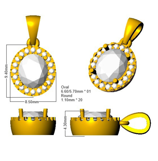 SP6007 — Pendant - 9k Yellow Gold detail