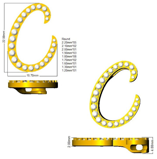 SP6014-C — Pendant - 9k Yellow Gold detail