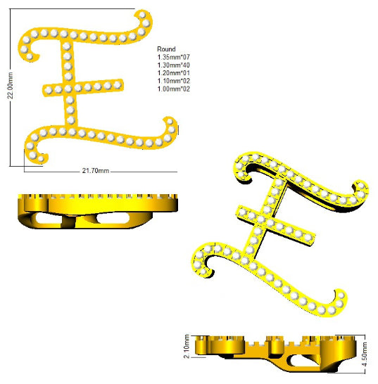 SP6014-E — Pendant - 9k Yellow Gold detail