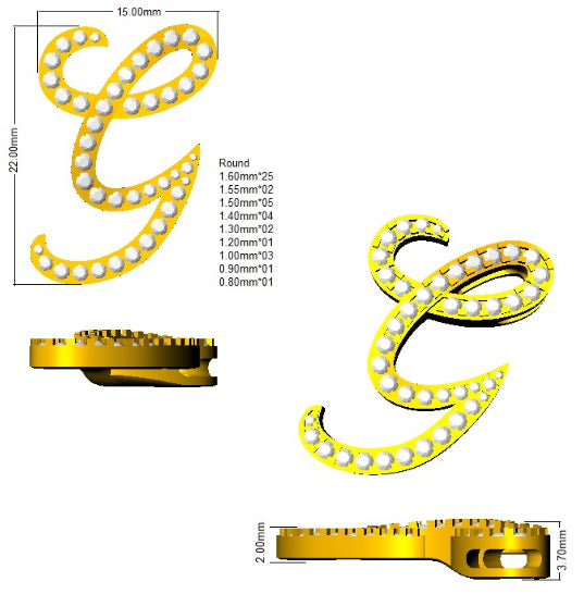SP6014-G — Pendant - 9k Yellow Gold detail