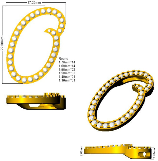 SP6014-O — Pendant - 9k Yellow Gold detail