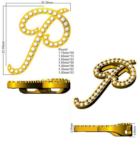 SP6014-P — Pendant - 9k Yellow Gold detail